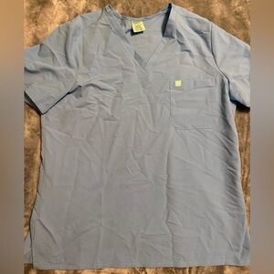 Garde Malade Light Blue Gray Scrub Top